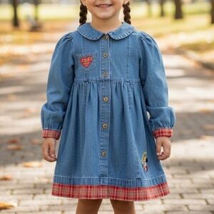 Vintage Disney Long Sleeve Denim Dress - Minnie Mouse - Girls Size 5